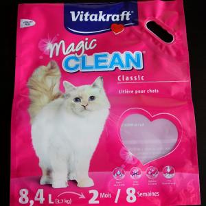 Plastic stand up pet food packaging bag with handle