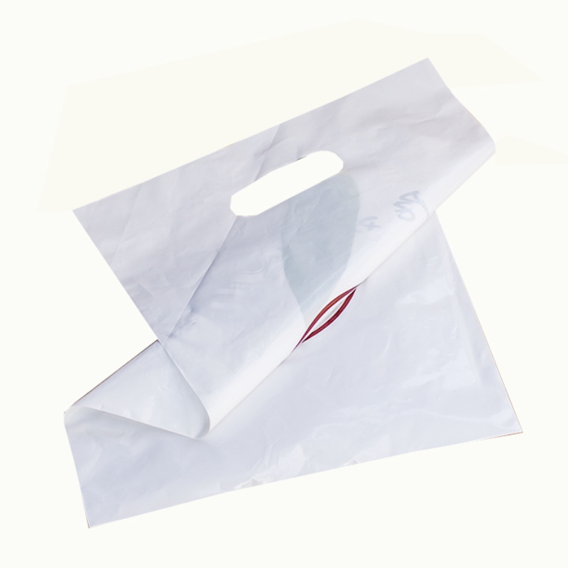 Die cut Handle Shopping Packaging hdpe white Plastic Bags