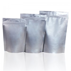 Resealable laminated aluminum foil food packaging pouch bags