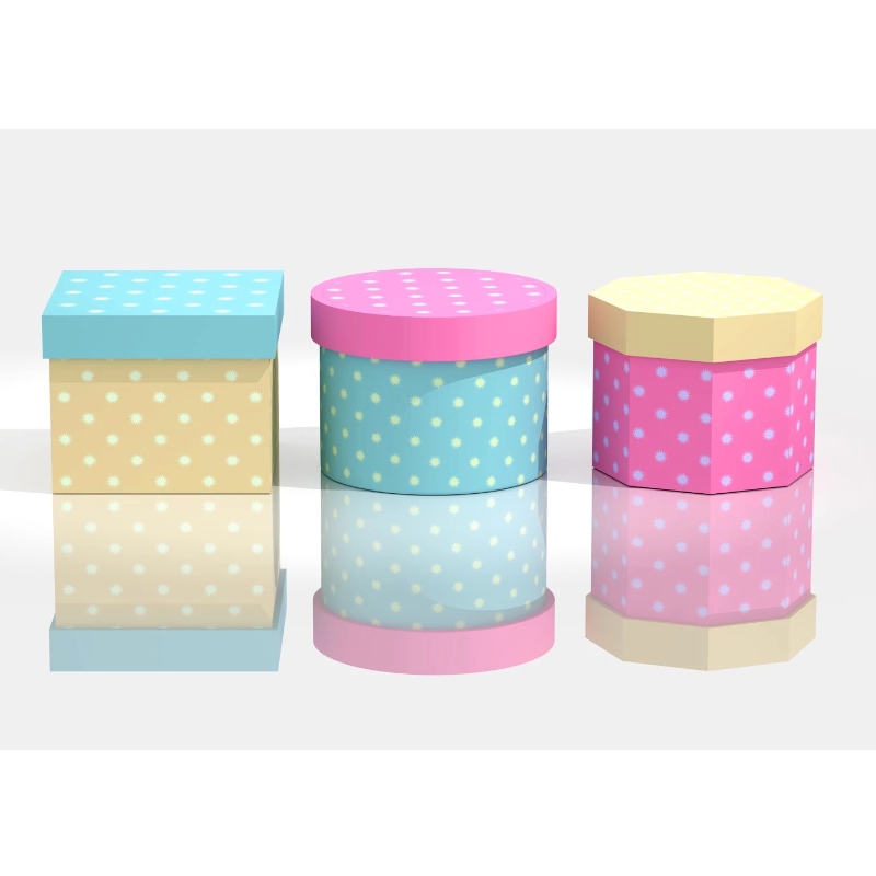 two pieces rigid box heart box hexagon box and round paper tube