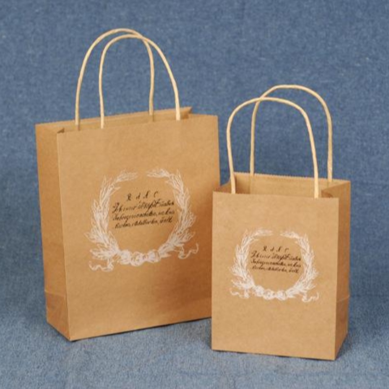 brown kraft paper shopping bags with paper cords