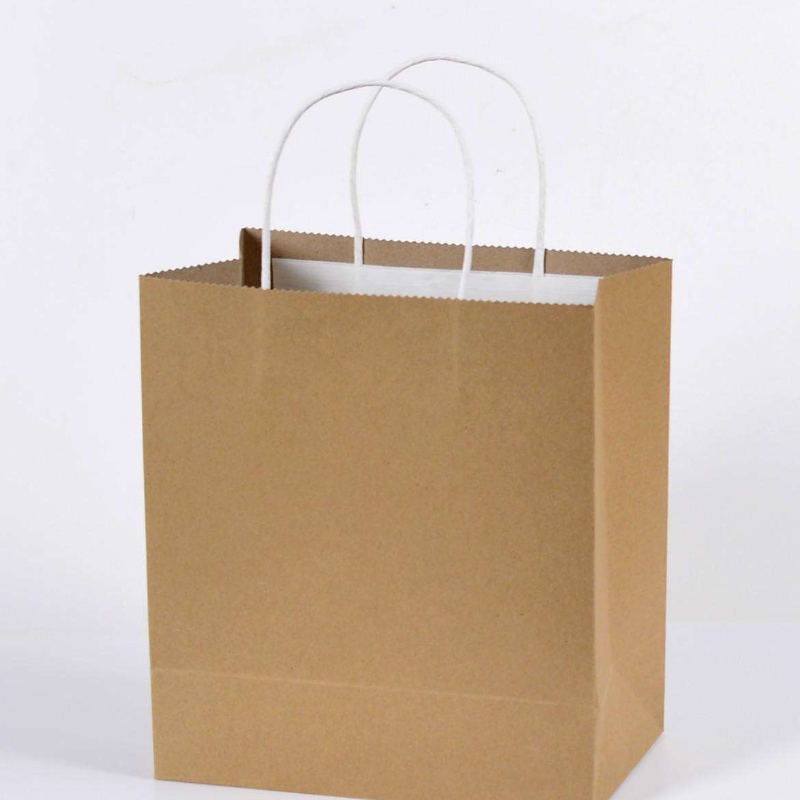 brown kraft paper shopping bags with paper cords